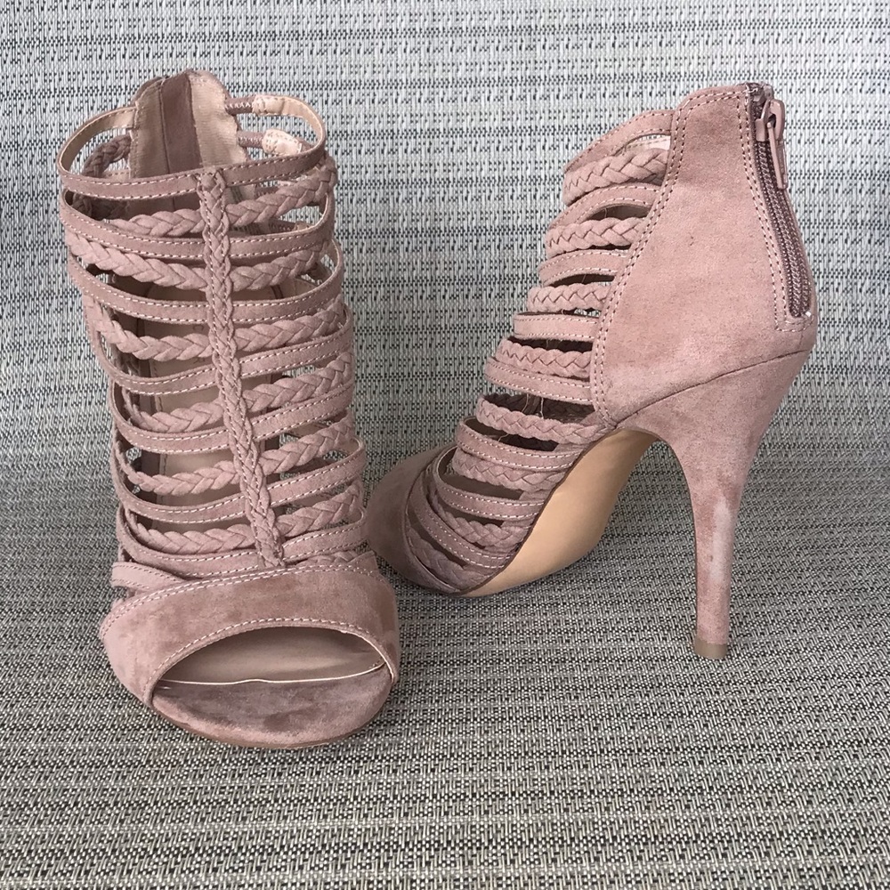 LC Lauren Conrad Spumoni High Heels Sandals Tan Size 9 1/2
